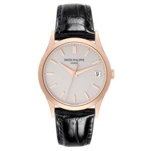 Patek Philippe Calatrava (Reference 5296R-010). A rose gold automatic wristwatch with date.