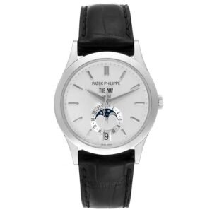 Patek Philippe Complications Annual Calendar (Reference 5396G-011). A white gold automatic wristwatch with day, date, month, and moonphase.