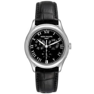 Patek Philippe Complications (Reference 5035G). A white gold automatic wristwatch date, day, month and annual calendar.