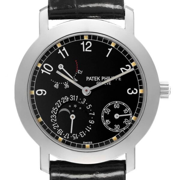 Patek Philippe Complications (Reference 5055G-010). A white gold automatic wristwatch with date, moonphase, and power reserve.