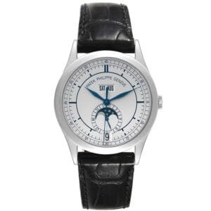 Patek Philippe Complications (Reference 5396G-001). A white gold automatic wristwatch with day, date, month, moonphase and annual calendar.