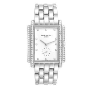 Patek Philippe Gondolo (Reference 5025G). A white gold diamond-set manual wind wristwatch.