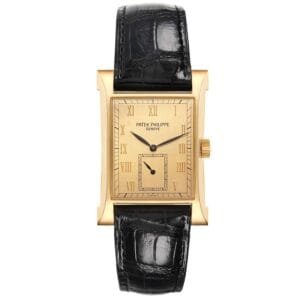 Patek Philippe Pagoda (Reference 5500J). A yellow gold manual wristwatch.