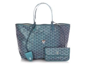 Pearly Blue Goyardine Canvas and Chevroches Calfskin Saint Louis PM Tote, 2024