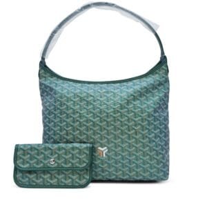 Pearly Green Goyardine Canvas and Chevroches Calfskin Boheme Hobo Bag Palladium Hardware