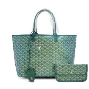 Pearly Green Goyardine Canvas and Chevroches Calfskin Saint Louis PM Tote, 2024