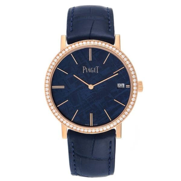 Piaget Altiplano Rose Gold Ultra-Thin Limited 300 Meteorite (Reference G0A44052). A rose gold diamond-set automatic wristwatch with date.