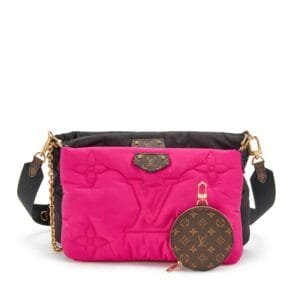 Pink and Black Monogram Econyl Nylon Maxi Multi Pochette Gold Hardware, 2021