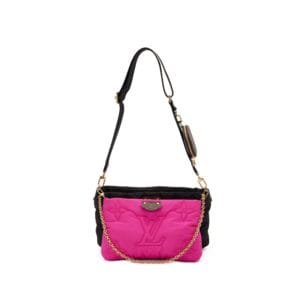 Pink and Black Monogram Econyl Nylon Maxi Multi Pochette Gold Hardware, 2021
