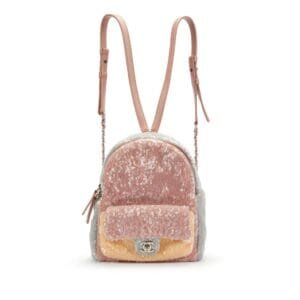 Pink, Blue and Yellow Sequin Waterfall Mini Backpack Silver Hardware, 2018