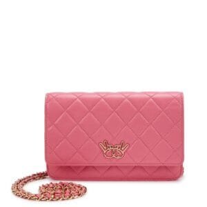 Pink Quilted Lambskin Emoticon WOC Wallet on Chain Gold Hardware, 2016