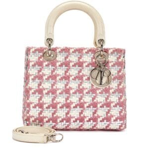 Pink, White and Silver Tweed Medium Lady Dior Silver Hardware, 2013