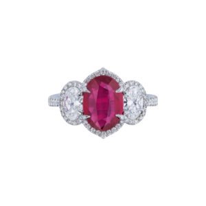 Platinum, 2.61ct Ruby and Diamond Ring