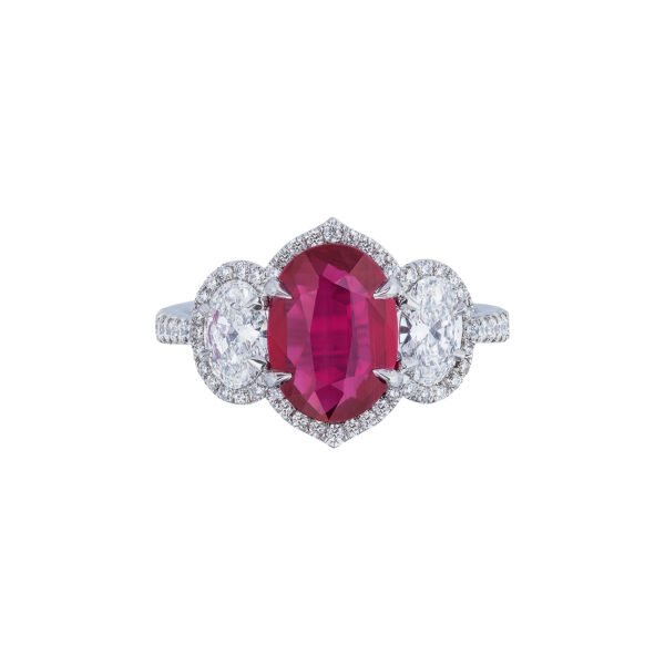 Platinum, 2.61ct Ruby and Diamond Ring