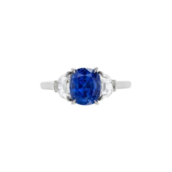 Platinum, 2.68ct Kashmir Sapphire and Diamond Ring