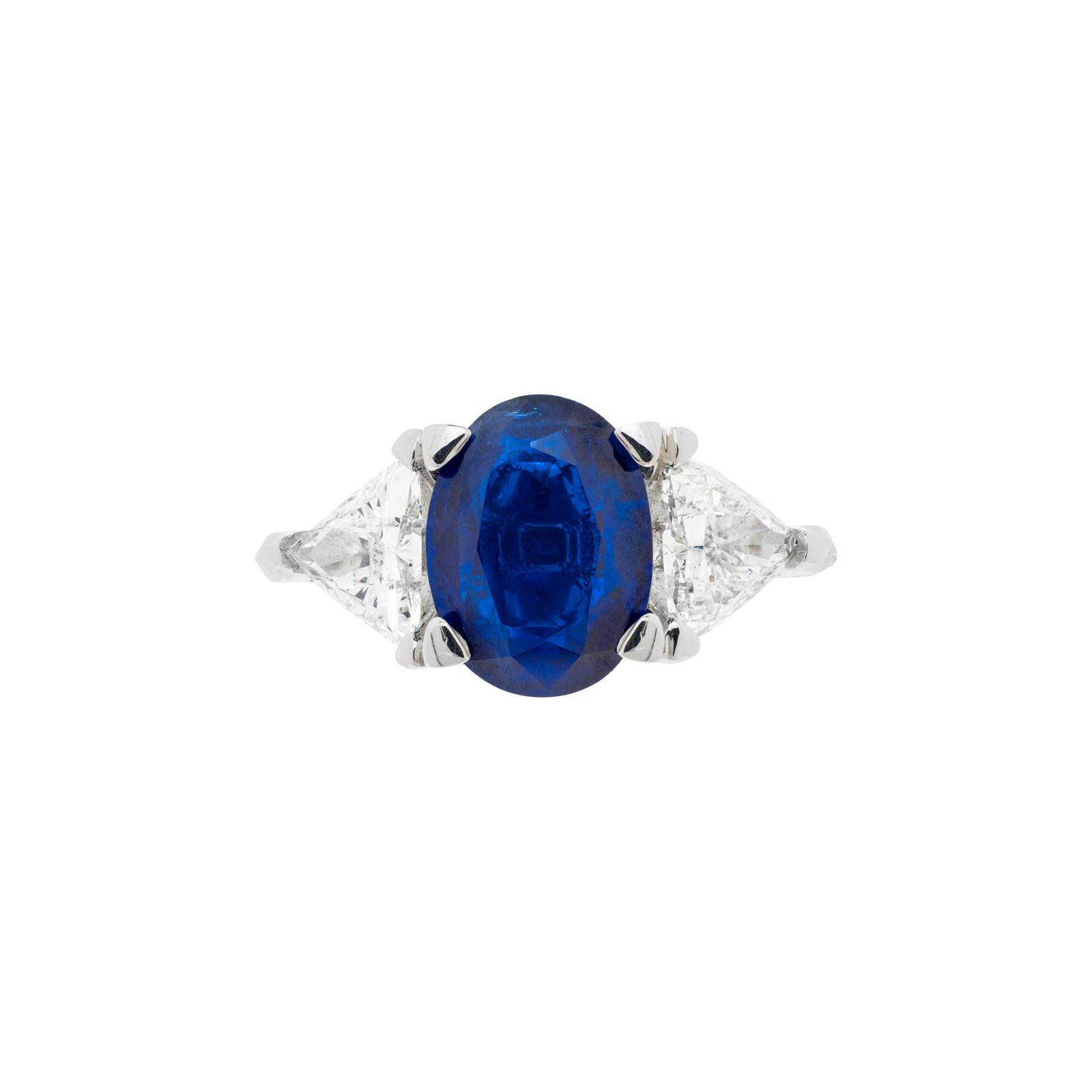 Platinum, 3.02ct Burmese Sapphire and Diamond Ring