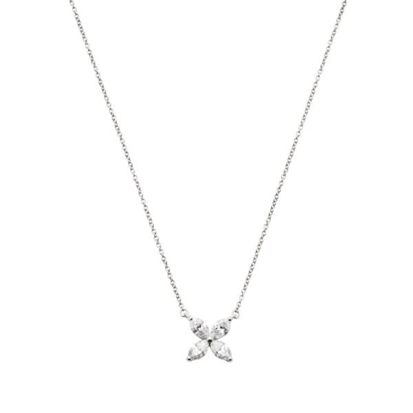 Platinum and 0.80ctw Diamond Large Victoria Pendant Necklace