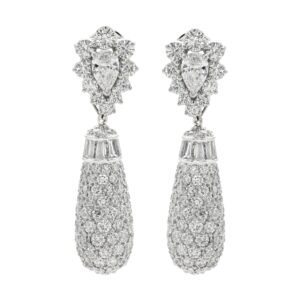 Platinum and 16.65ctw Diamond Convertible Drop Earrings