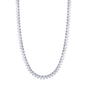 Platinum and 19.25ctw Round Brilliant Cut Diamond Tennis Necklace