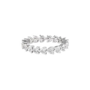 Platinum and 2.15ctw Heart Shape Diamond Eternity Band Ring