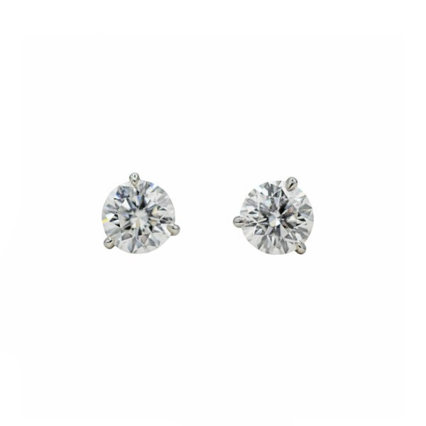 Platinum and 2.19ctw Round Brilliant Cut Diamond Stud Earrings