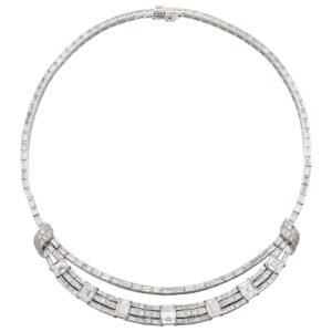Platinum and 23.98ctw Diamond Collar Necklace