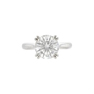 Platinum and 2.41ct Round Brilliant Cut Diamond Solitaire Engagement Ring