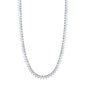 Platinum and 30.70ctw Round Brilliant Cut Diamond Tennis Necklace