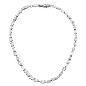 Platinum and 37.10ctw Fancy Cut Diamond Necklace