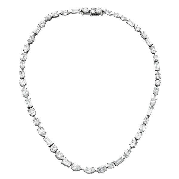 Platinum and 37.10ctw Fancy Cut Diamond Necklace