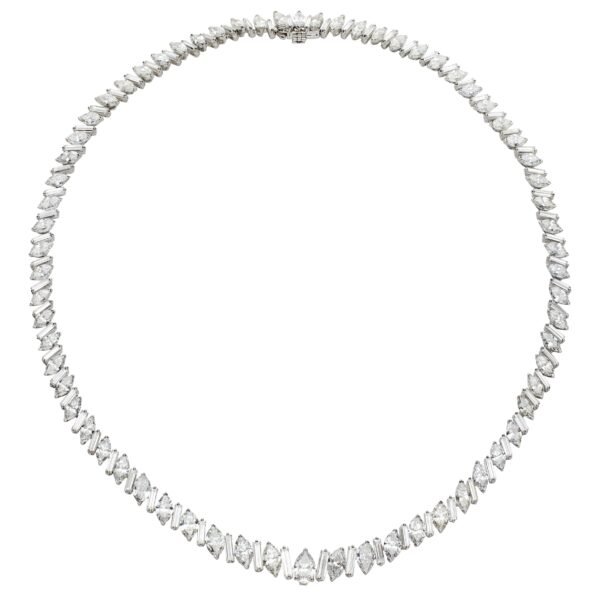 Platinum and 38.65ctw Diamond Collar Necklace