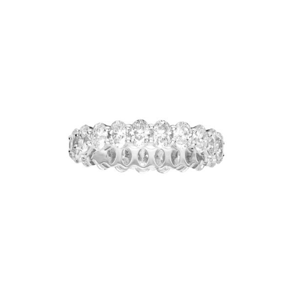 Platinum and 3.92ctw Oval Cut Diamond Eternity Band Ring