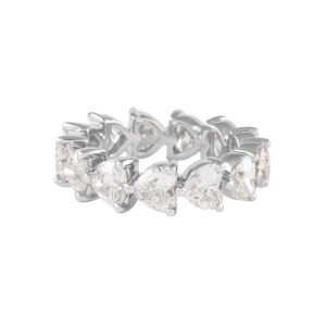 Platinum and 4.00ctw Heart Shape Diamond Eternity Band Ring