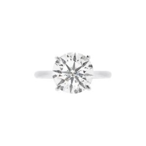 Platinum and 4.14ct Round Brilliant Cut Engagement Ring