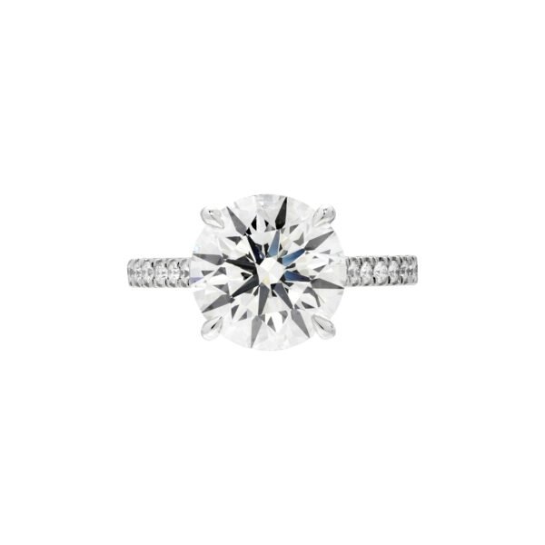Platinum and 4.28ct Round Brilliant Cut Diamond Engagement Ring