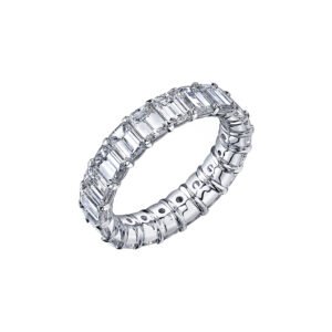 Platinum and 5.00ctw Emerald Cut Diamond Eternity Band Ring