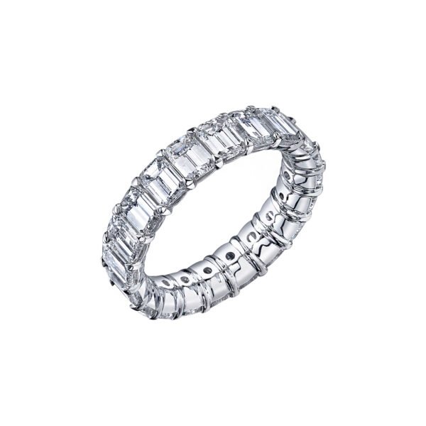 Platinum and 5.00ctw Emerald Cut Diamond Eternity Band Ring