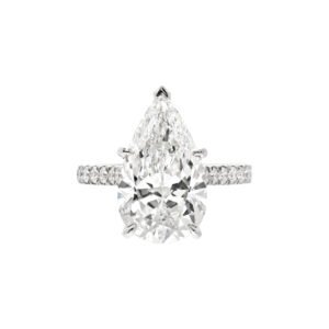 Platinum and 5.86ct Pear Shape Diamond Engagement Ring