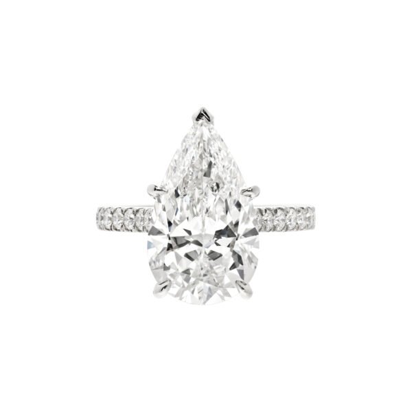 Platinum and 5.86ct Pear Shape Diamond Engagement Ring