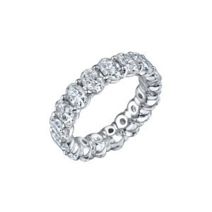 Platinum and 9.75ctw Oval Diamond Eternity Band Ring
