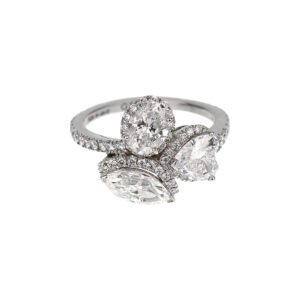 Platinum and Multi Shape Diamond Ring