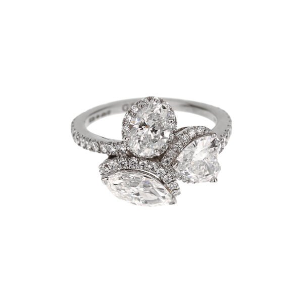 Platinum and Multi Shape Diamond Ring