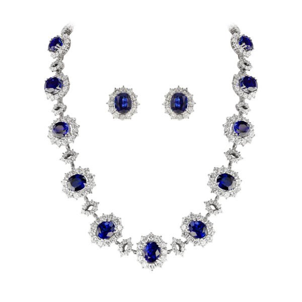 Platinum, Sapphire and Diamond Demi Parure