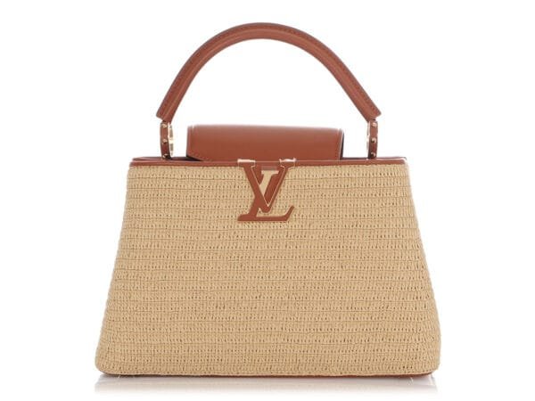 Raffia Capucines PM Gold Hardware