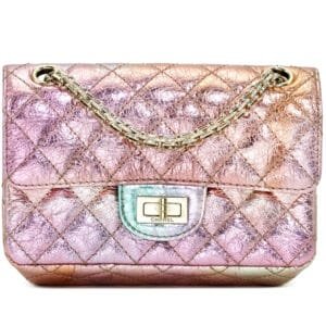 Rainbow Metallic Quilted Aged Calfskin Reissue 2.55 224 Single Flap Gold Hardware, 2020