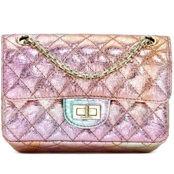 Rainbow Metallic Quilted Aged Calfskin Reissue 2.55 224 Single Flap Gold Hardware, 2020