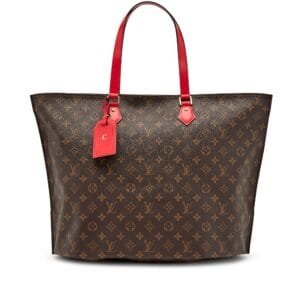 Red Leather and Ebene Monogram Coated Canvas All-In MM Gold Hardware, 2020