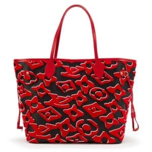 Red, White, and Black Tufted Monogram Canvas LVxUF Neverfull MM Gold Hardware, 2020