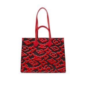 Red, White, and Black Tufted Monogram Canvas LVxUF OnTheGo GM Gold Hardware, 2020