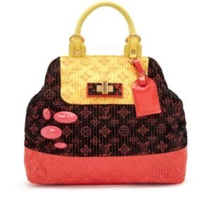 Richard Prince Multicolor Satin and Suede Monogram Motard Firebird Bag Gold Hardware, 2008